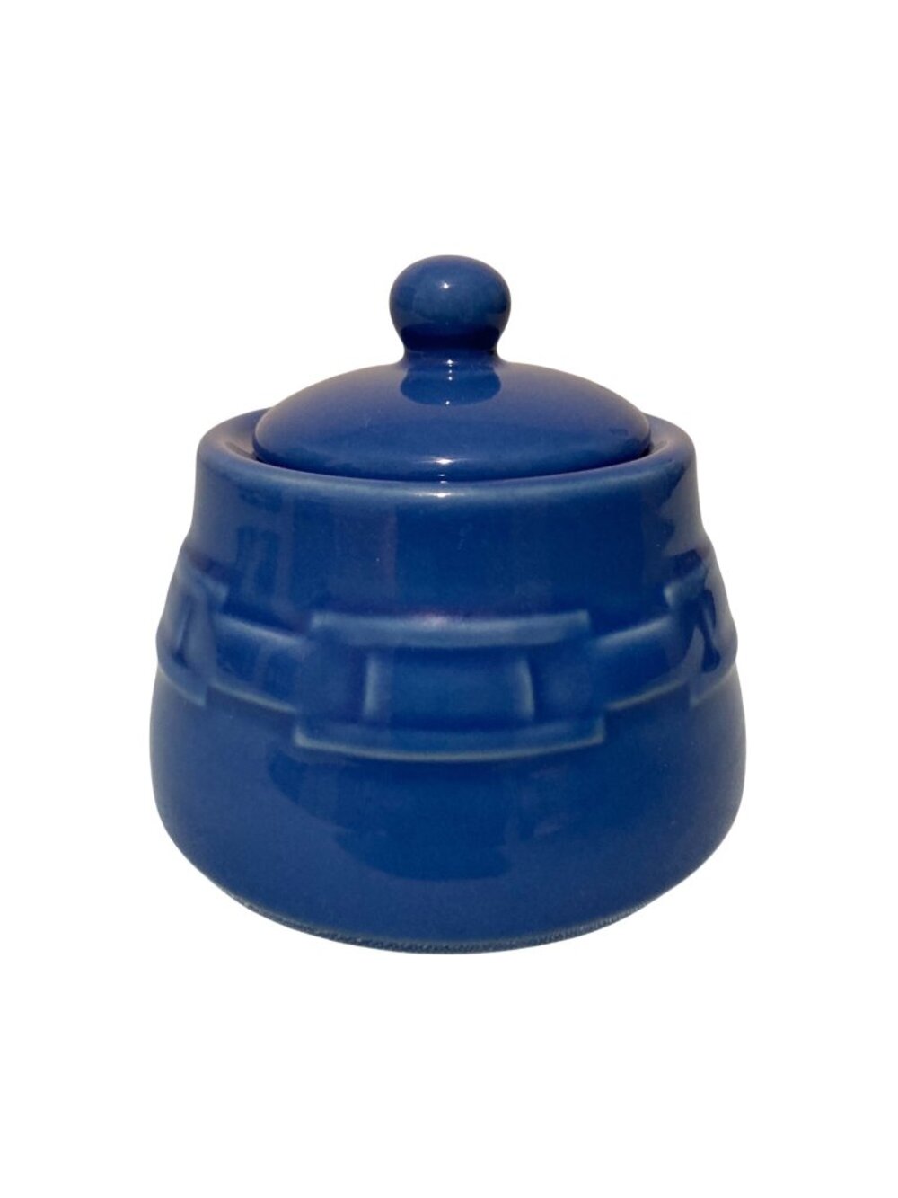 Longaberger Pottery Woven Traditions Cornflower Blue Sugar Bowl